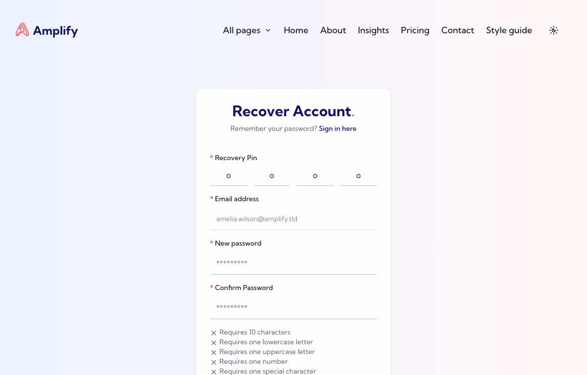 Recover Account